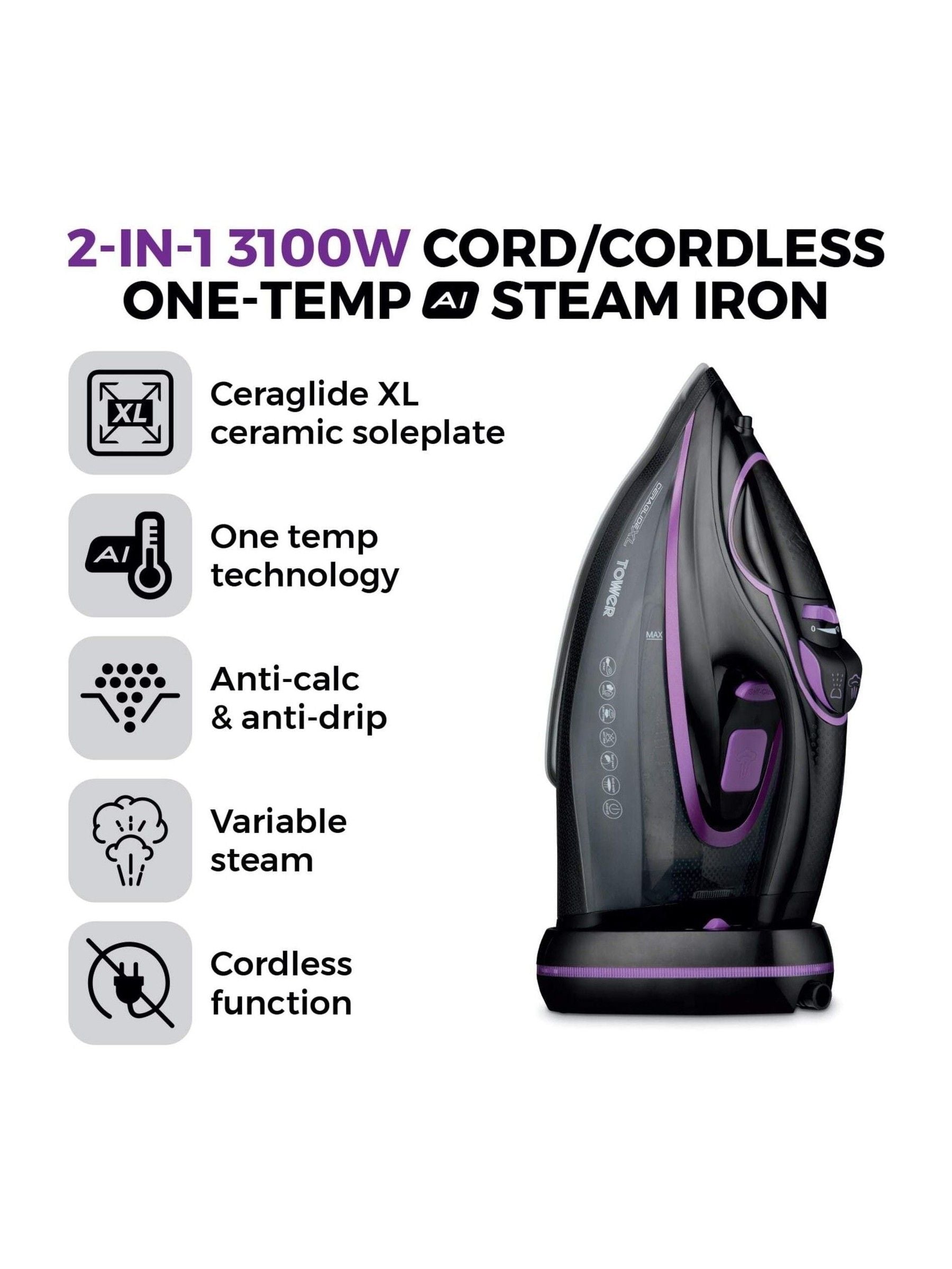 Tower cordless steam iron Lilac Black, imported from the UK