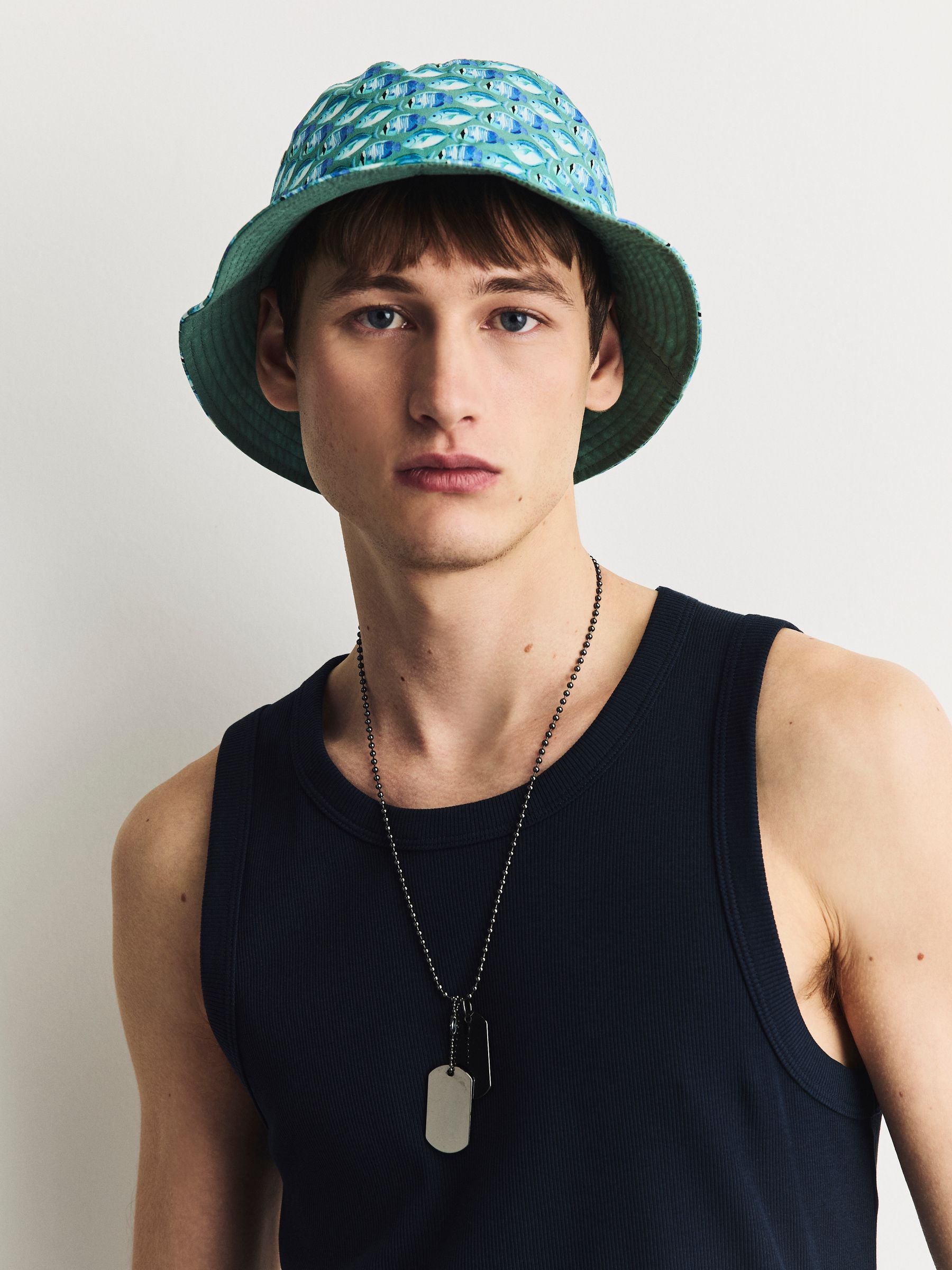Blue Fish Reversible Bucket Hat