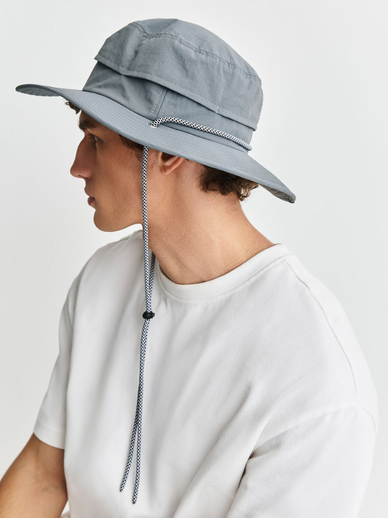Charcoal grey nylon sun safe boonie hat, imported from the UK