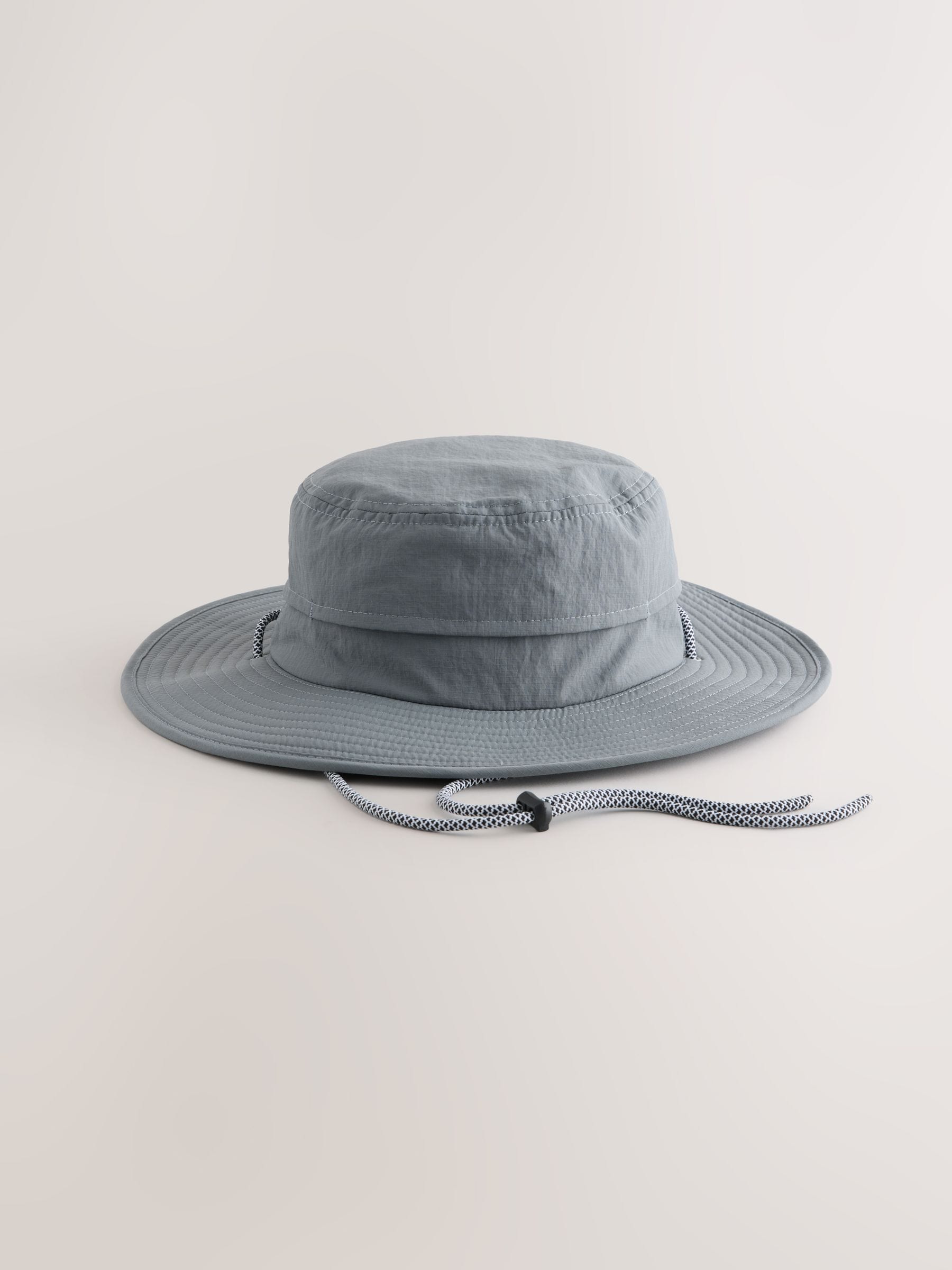 Charcoal grey nylon sun safe boonie hat, imported from the UK