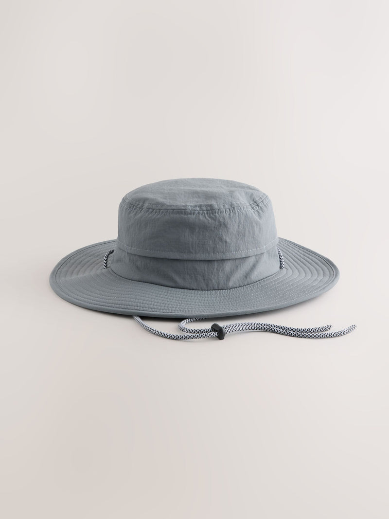 Charcoal grey nylon sun safe boonie hat, imported from the UK