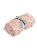 Mamas & Papas pink wave small knitted blanket, imported from the UK