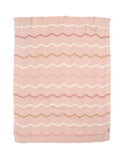 Mamas & Papas pink wave small knitted blanket, imported from the UK