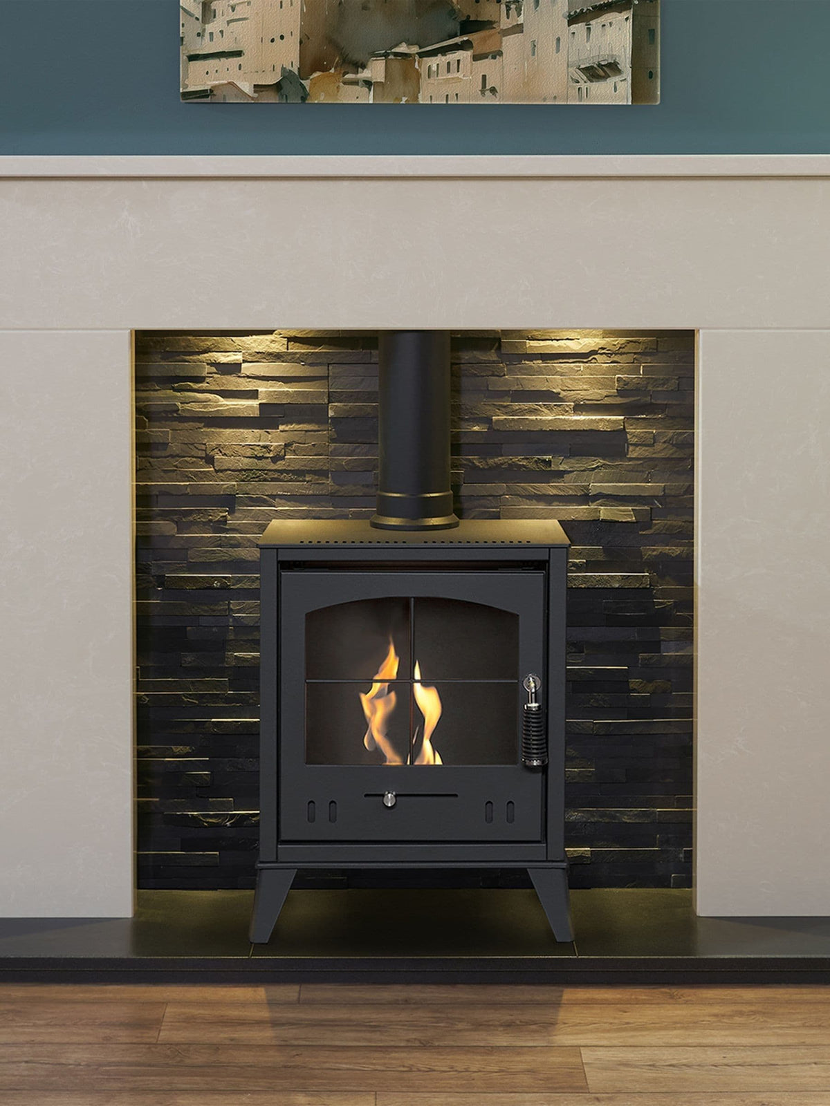 OKO Charcoal Grey S2 bio ethanol stove - British product