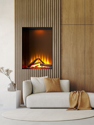 Next Acantha Aspire 50 Black Portrait Fully Inset Media Wall Electric Fire- Buy online at McGrocer