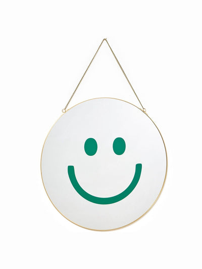 Oliver Bonas Gold Happy Face Hängender Spiegel Dekoration Spiegel Größe ONE