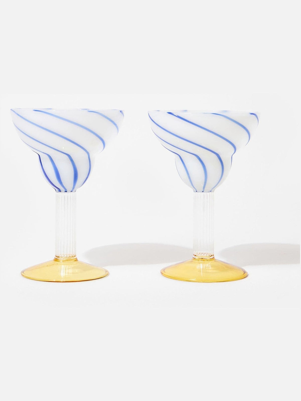 Oliver Bonas Set of 2 Multi Swirl Margarita Glasses
