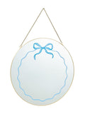 Oliver Bonas gold painted bow hanging round mirror ONE, imported from the UK