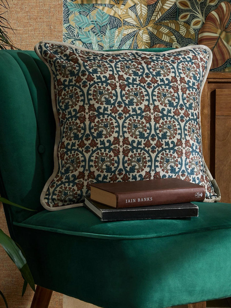 Esselle Home Blue Veda decorative cushion, imported from the UK