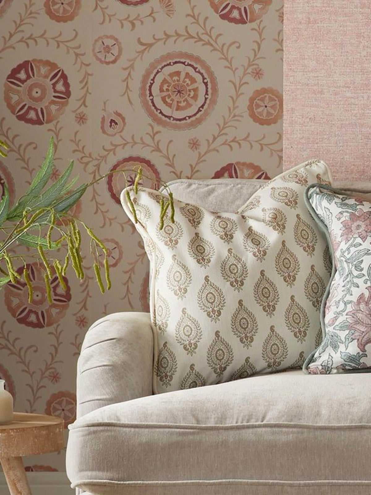 Esselle Home cream Naya motif cushion 50x50cm (British brand)