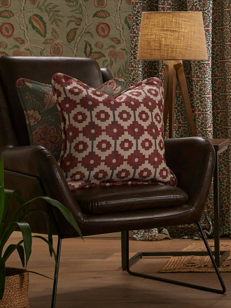 Esselle Home cream Santiago geo cushion 50x50cm, imported from the UK
