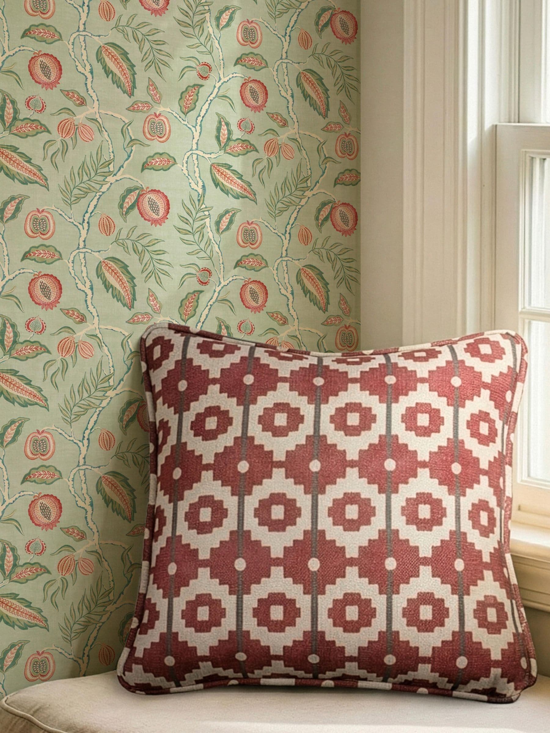 Esselle Home cream Santiago geo cushion 50x50cm, imported from the UK