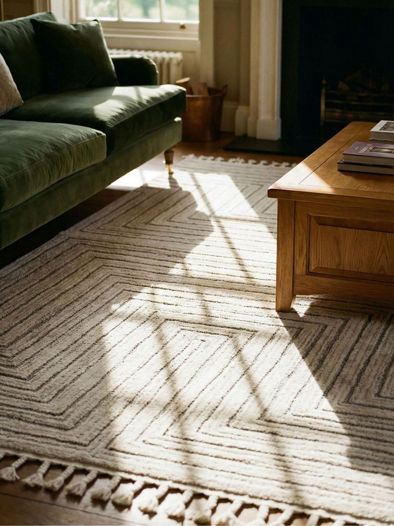 Esselle Home Arctic Maze rug, imported from the UK