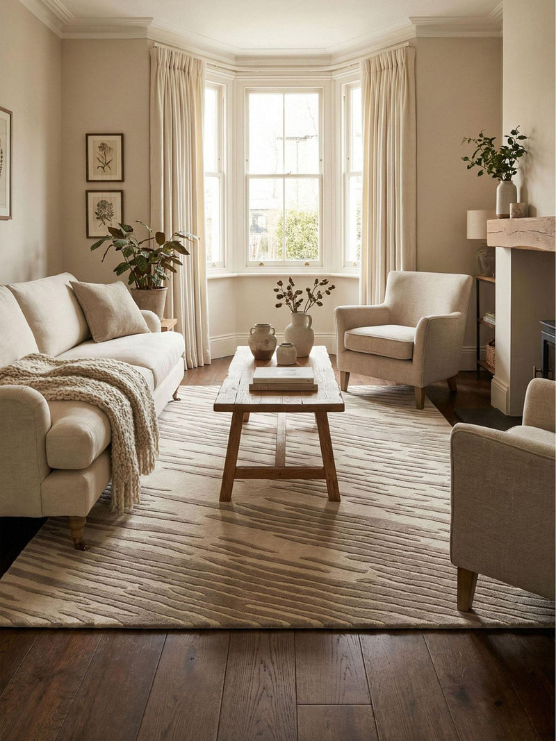 Esselle Home natural wool rug storm design 120x170cm, UK version
