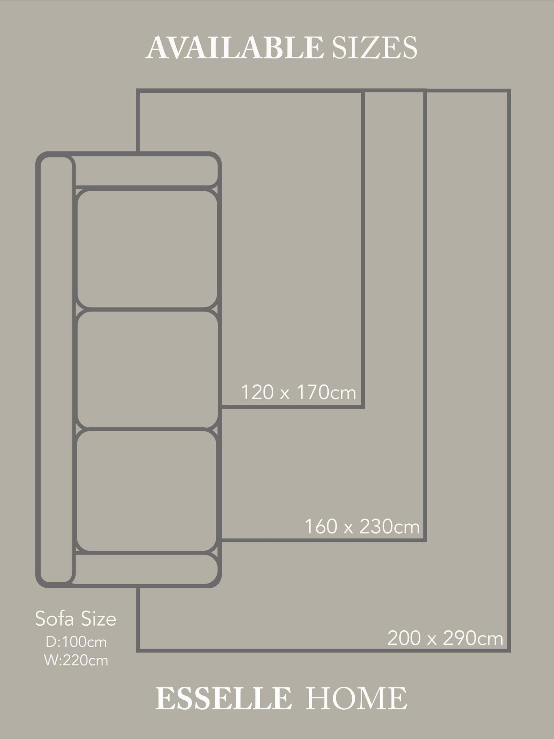 Esselle Home natural wool rug storm design 120x170cm, UK version