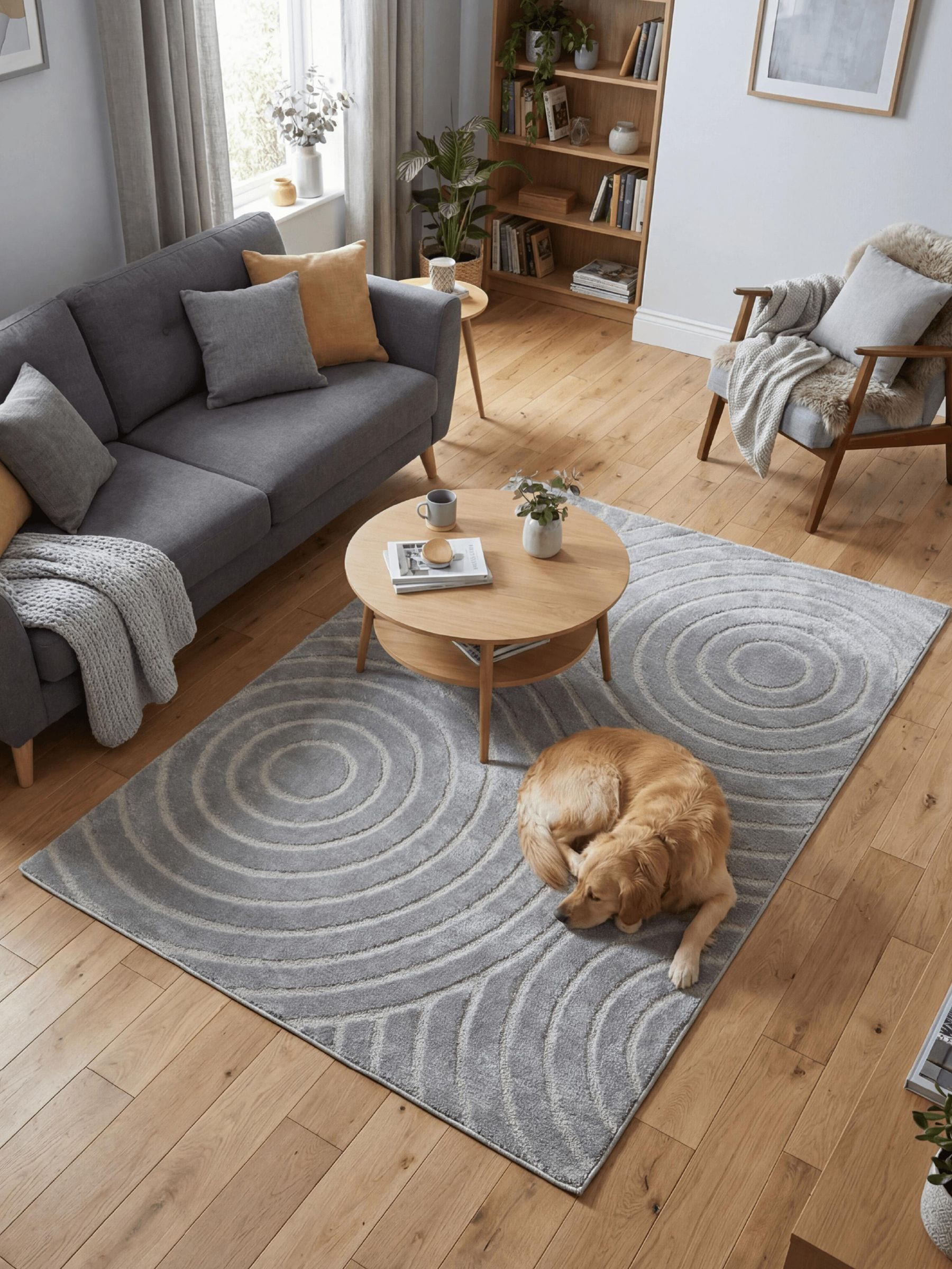 Arthouse Grey Rhythm Sculpt rug - British product