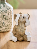 Natural Bertie Bear loo roll holder resin ornament, UK version