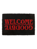 Something Different black coir doormat Welcome Goodbye design, imported from the UK