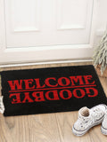 Something Different black coir doormat Welcome Goodbye design, imported from the UK