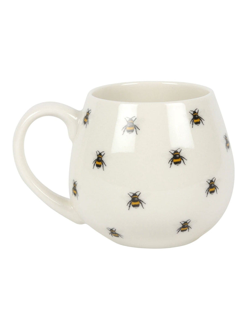 Something Different white bee print mug, imported from the UK