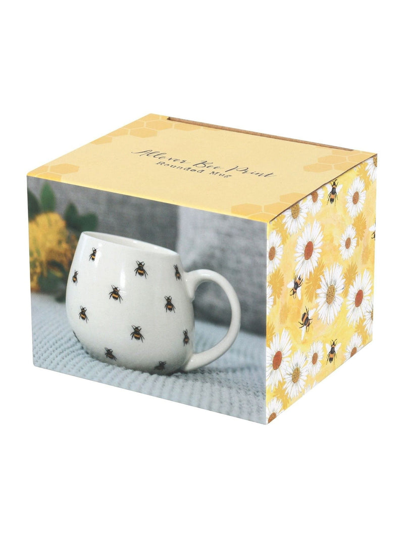 Something Different white bee print mug, imported from the UK