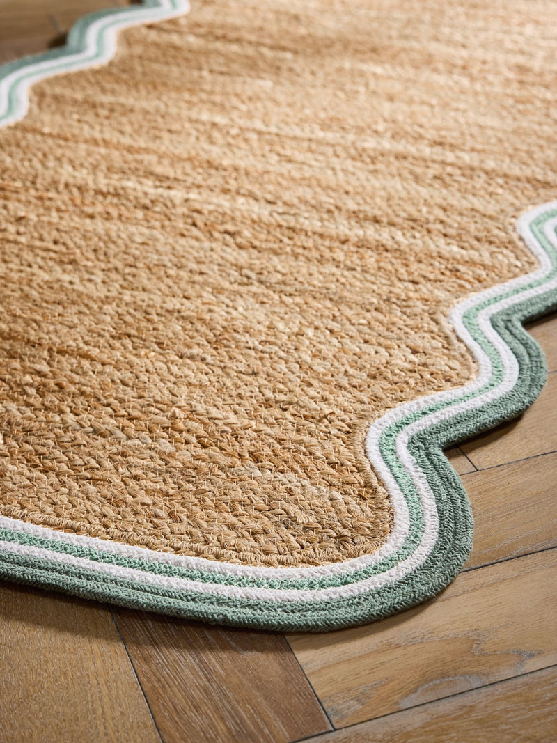 Natural jute wave border runner - British product