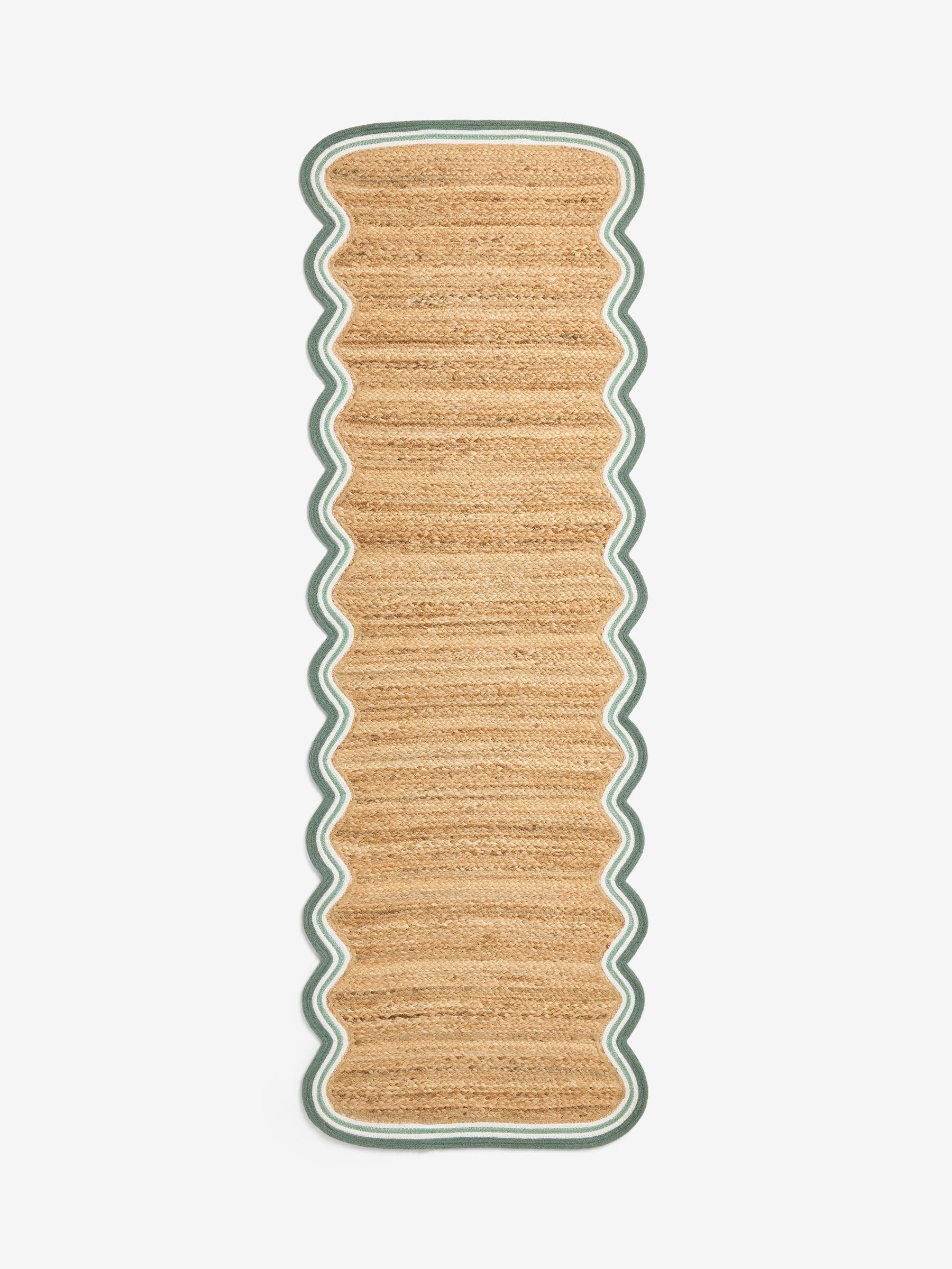 Natural jute wave border runner - British product