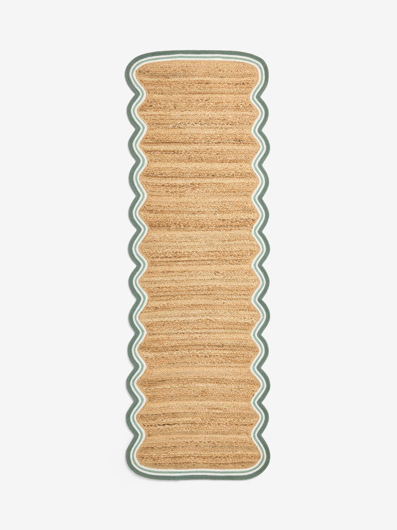 Natural jute wave border runner - British product