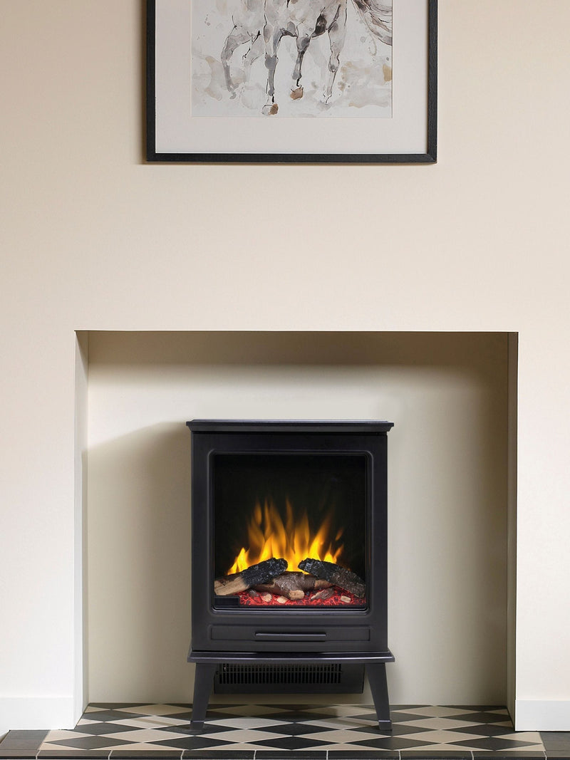 Dimplex Black Fernshaw Optiflame electric stove, imported from the UK