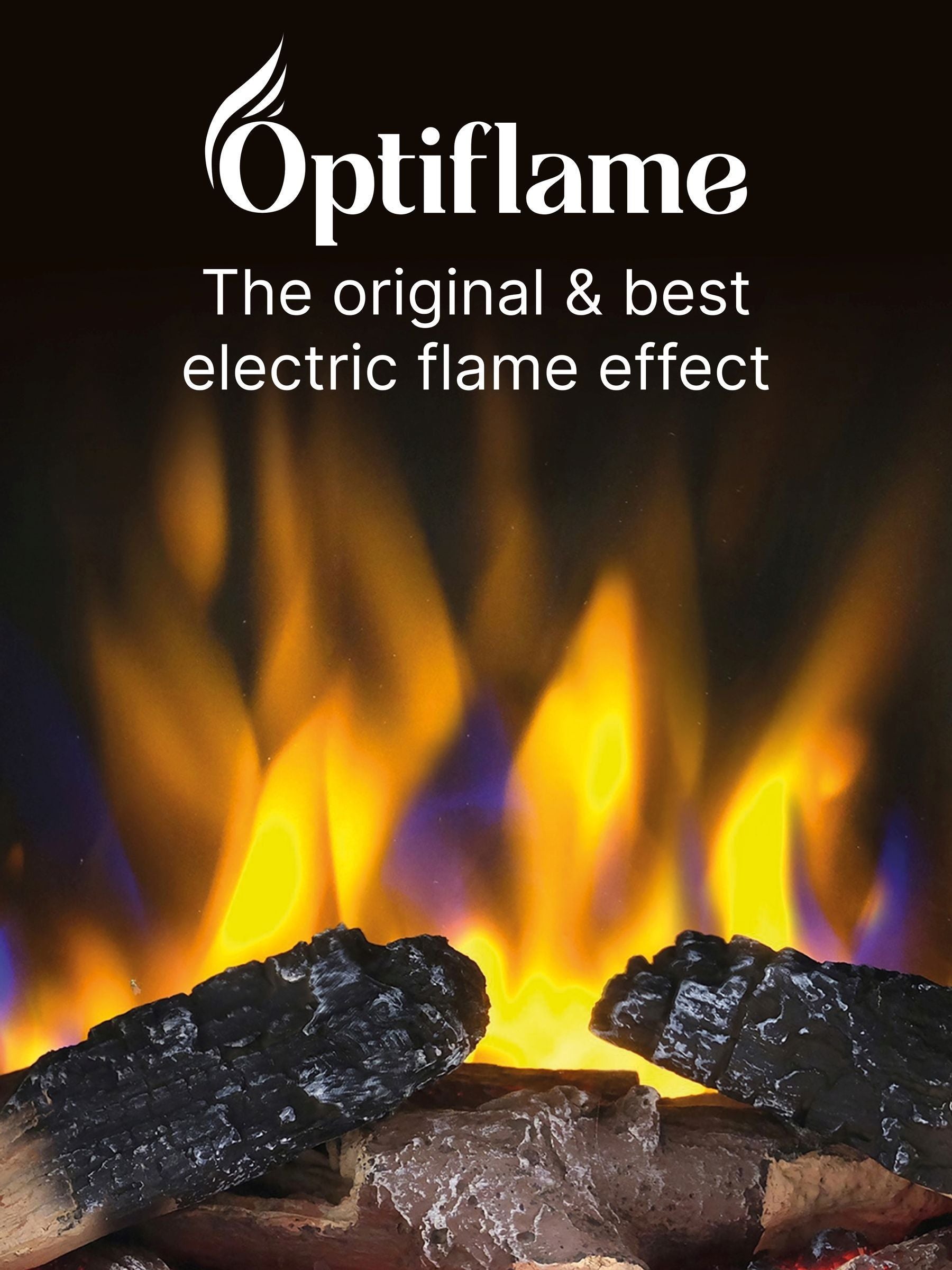 Dimplex Black Fernshaw Optiflame electric stove, imported from the UK