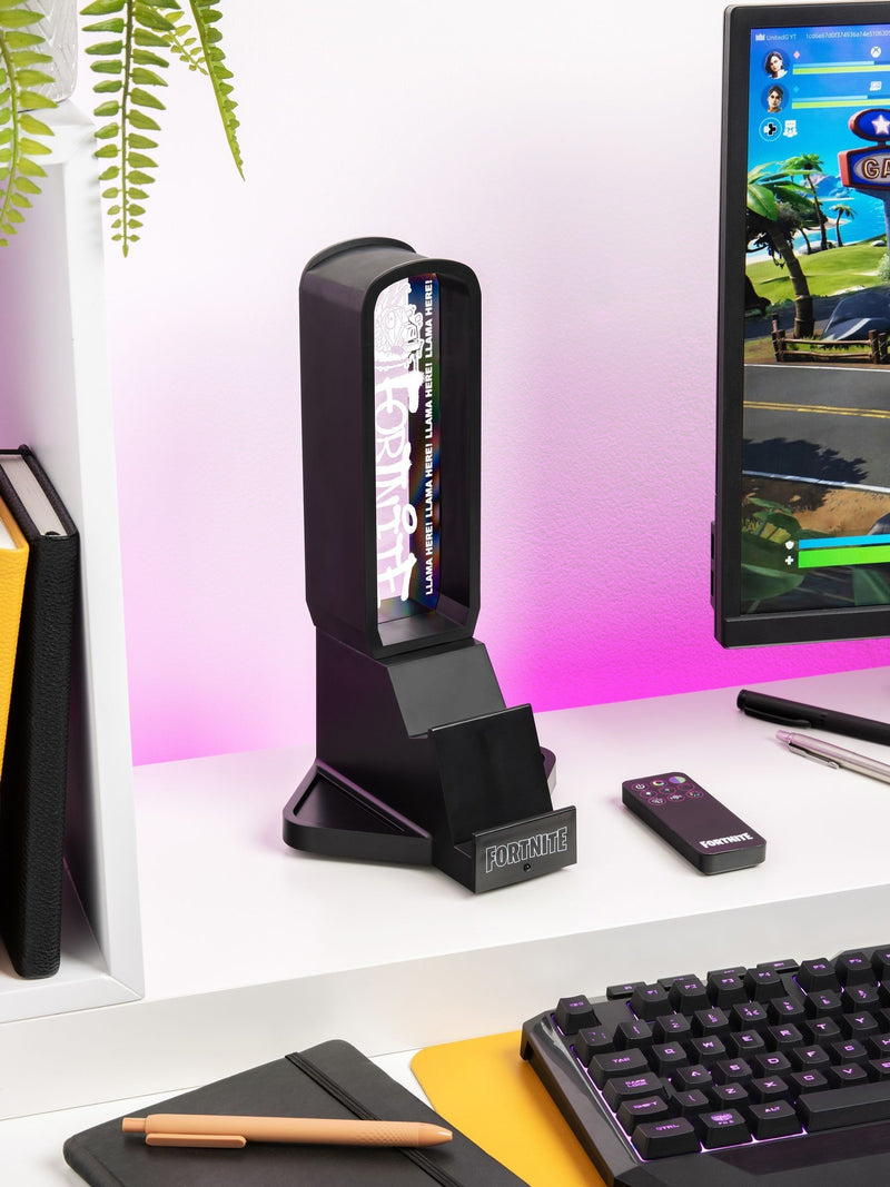Fortnite Black Desk Headphone Stand with RGB lights (British brand)