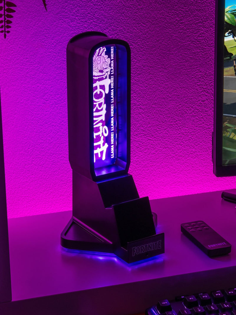 Fortnite Black Desk Headphone Stand with RGB lights (British brand)