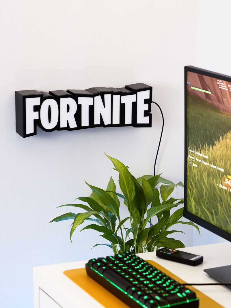 Fortnite Black Logo Light RGB LED 32cm, imported from the UK