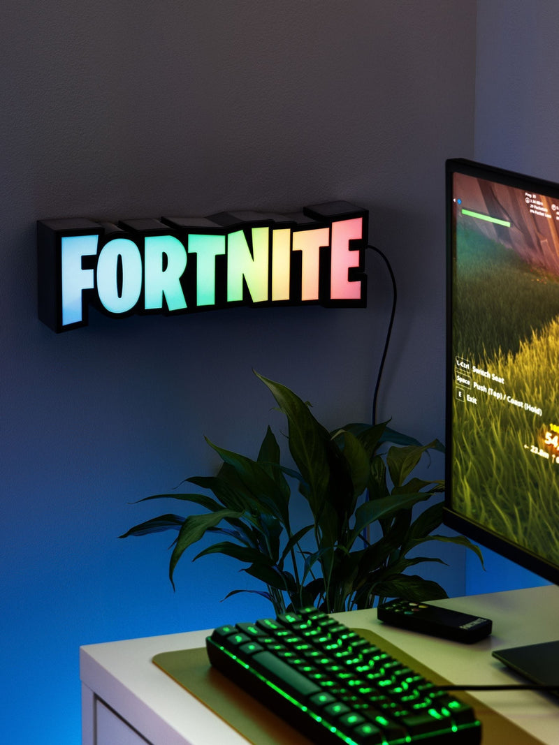 Fortnite Black Logo Light RGB LED 32cm, imported from the UK