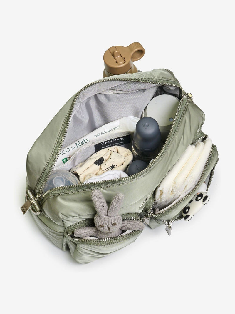 Tiba + Marl green Axel buggy organiser and changing bag - British product