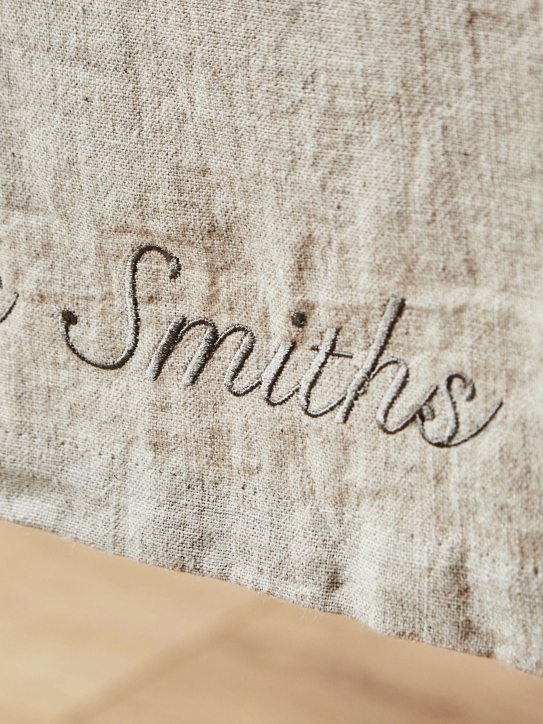 Made Yours Natural personalised linen table runner (British brand)