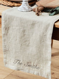 Made Yours Natural personalised linen table runner (British brand)