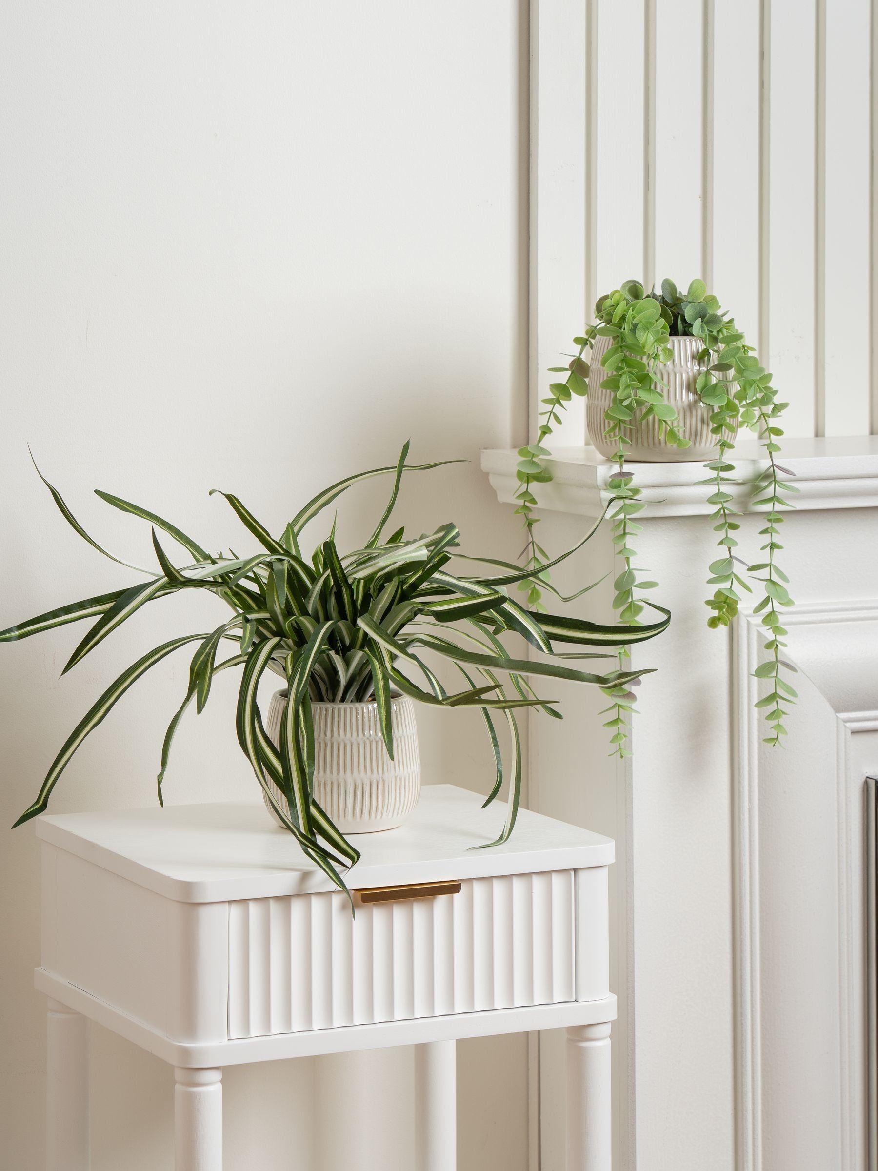 Scottish Everlastings artificial plants green set of 2 - British product