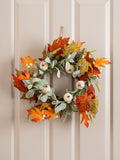 Scottish Everlastings artificial pumpkin wreath orange and green 45cm (British brand)