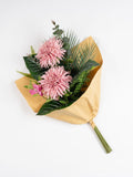 Scottish Everlastings artificial pink chrysanthemum bouquet 78cm - British product