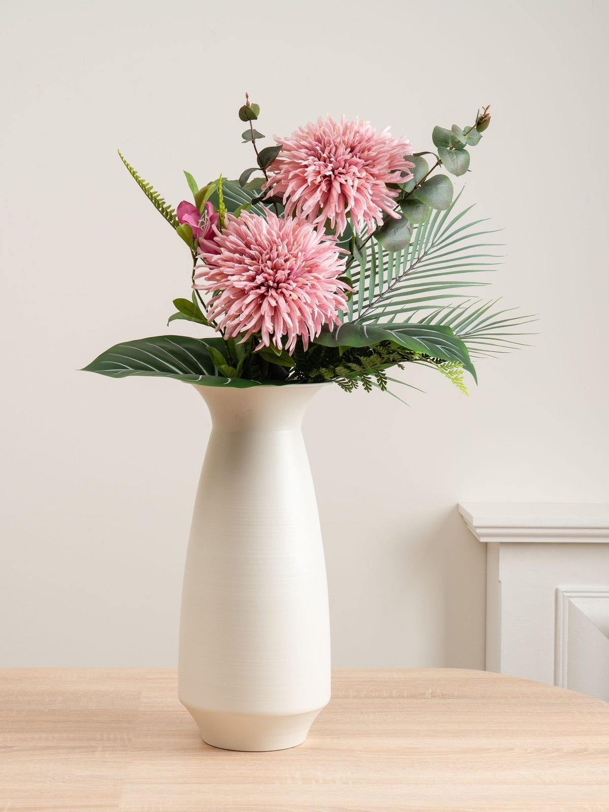 Scottish Everlastings artificial pink chrysanthemum bouquet 78cm - British product