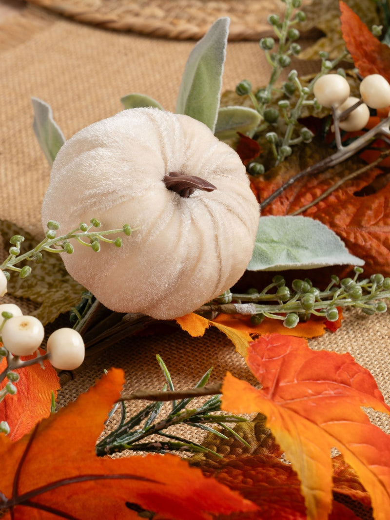 Scottish Everlastings orange artificial pumpkin garland 150cm, UK version