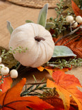 Scottish Everlastings orange artificial pumpkin garland 150cm, UK version