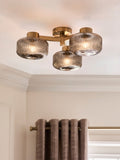 Smoke Grey Lexington 3 Light Flush Flush Fitting Ceiling Light