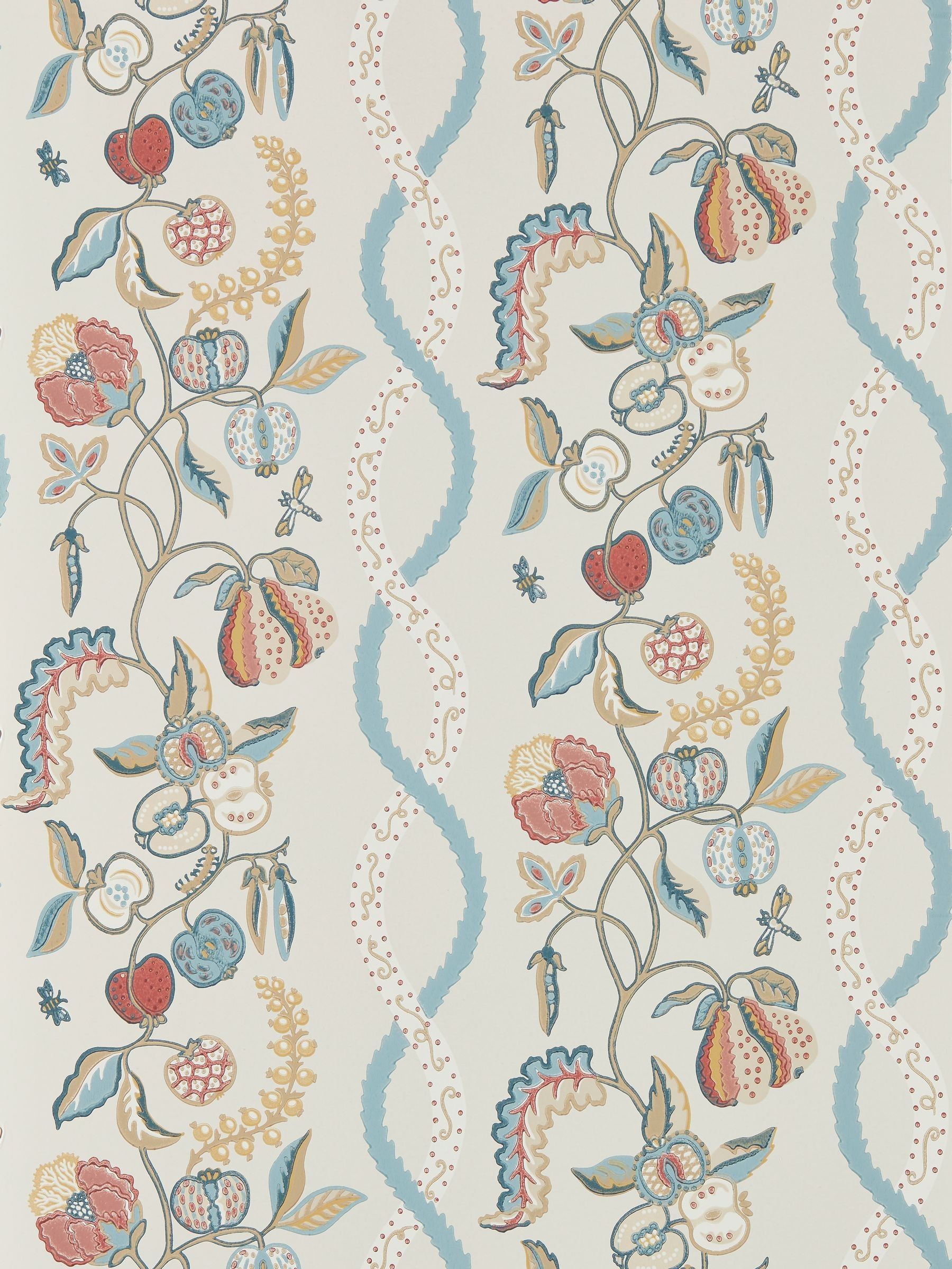 Sanderson Olive & Russet Highgrove Kitchen Garden A4 Wallpaper Sample