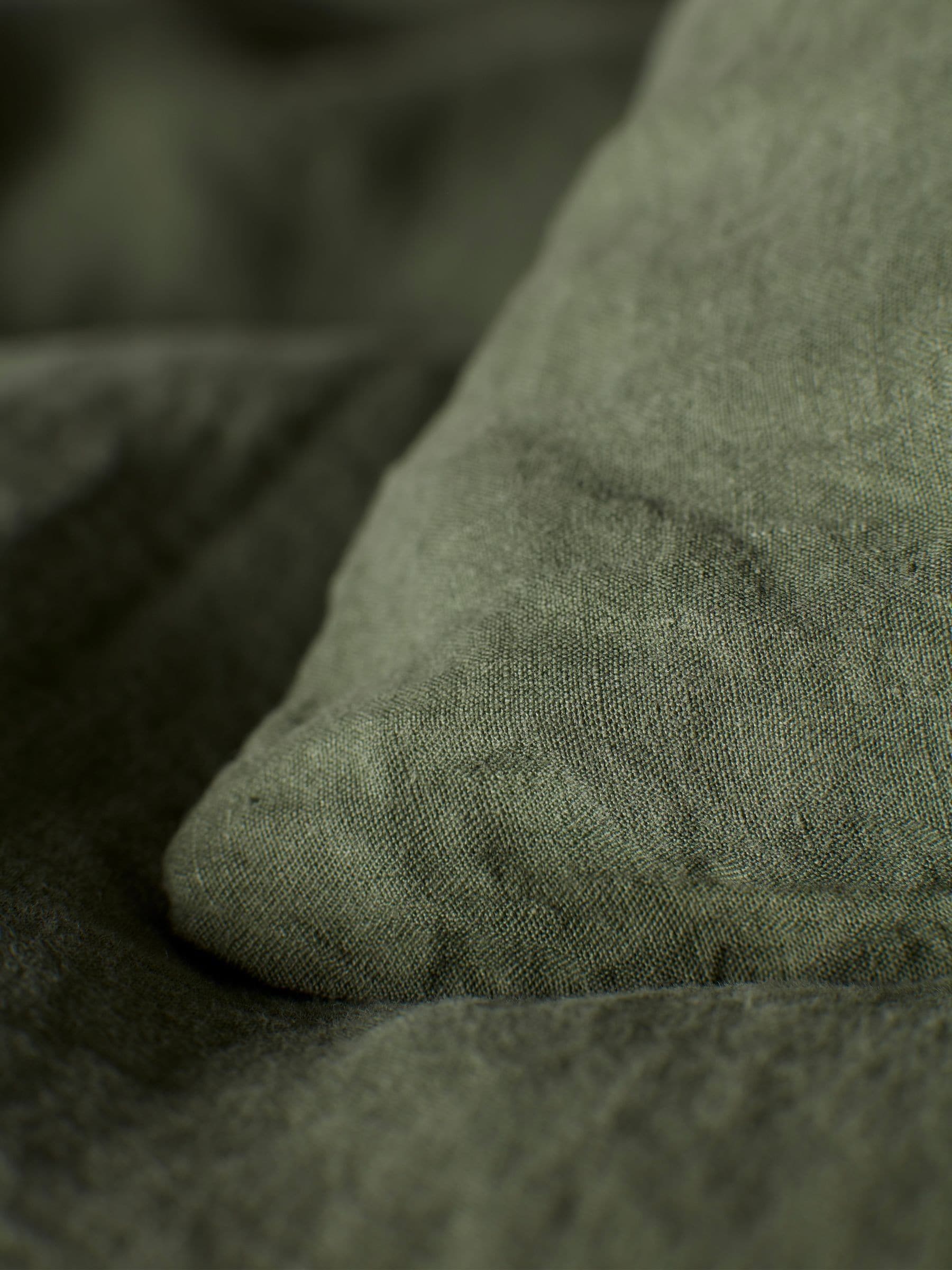 Secret Linen Store olive green 100% linen pillowcase standard (British brand)