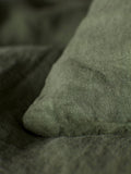 Secret Linen Store olive green 100% linen pillowcase standard (British brand)