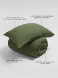 Secret Linen Store olive green 100% linen pillowcase standard (British brand)