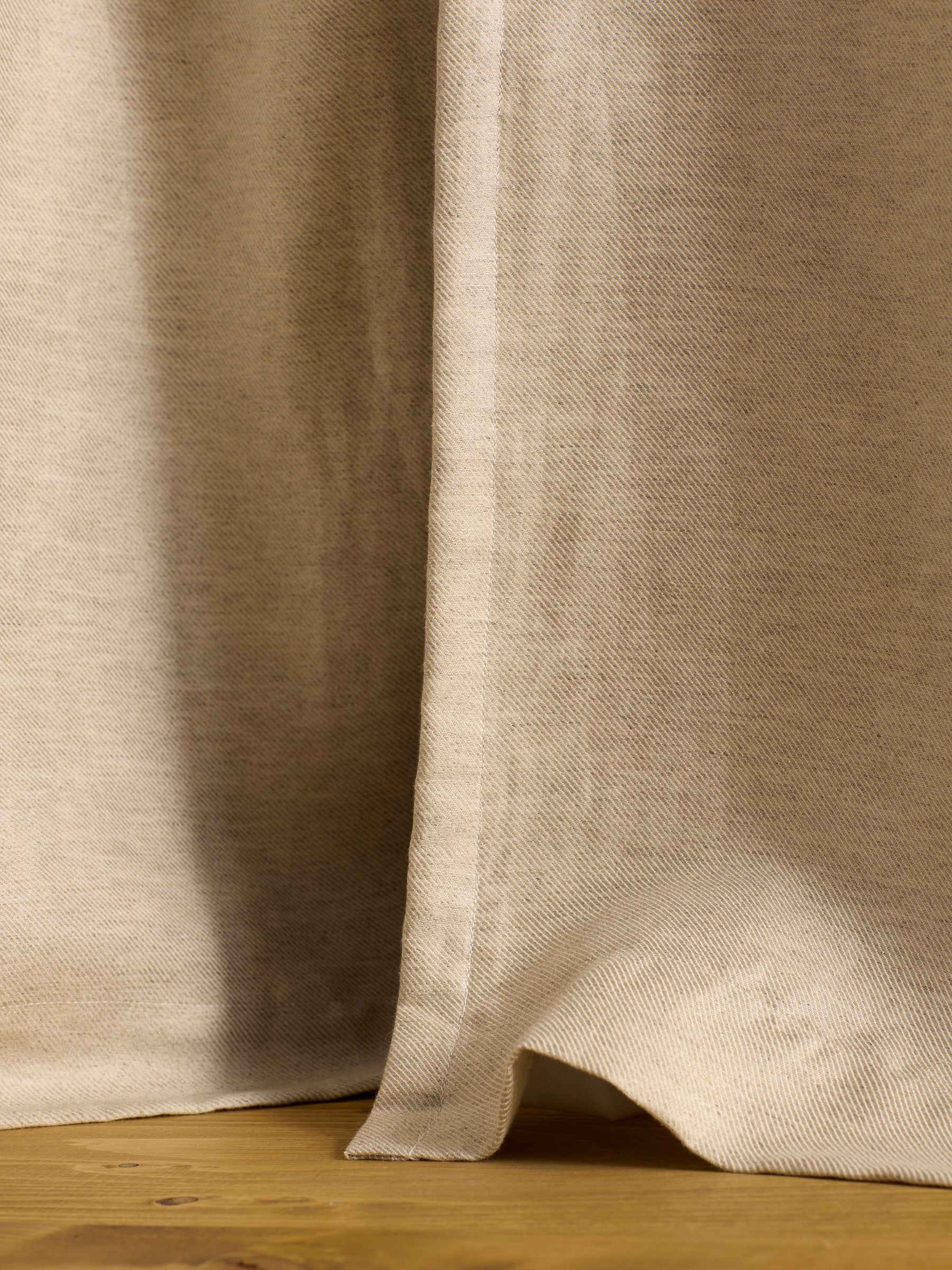 Secret Linen Store natural cotton linen twill blackout curtain pair (British brand)