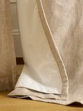 Secret Linen Store natural cotton linen twill blackout curtain pair (British brand)